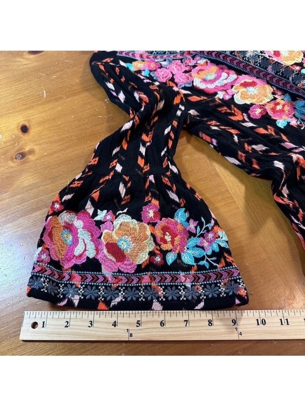 Savanna Jane Black Top with Floral Embroidery - Picture 4 of 7